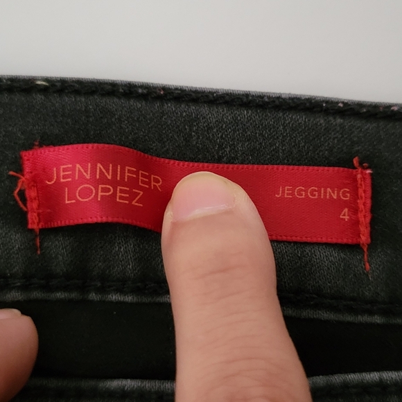 Jennifer Lopez Embellished Mcbling Black Grunge Jeggings - Picture 8 of 10